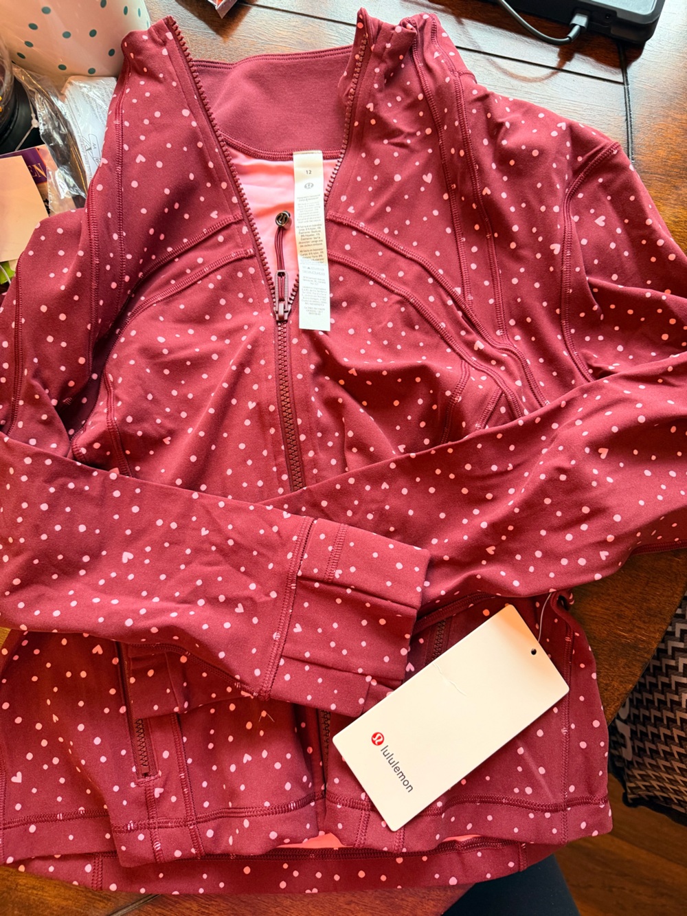 lululemon athletica define cropped jacket valentine size 12